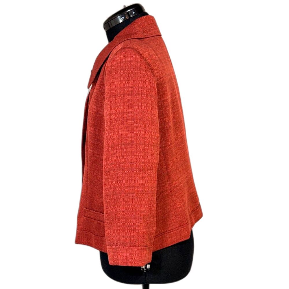 Le Suit Rust Red Cropped Tweed Jacket - Picture 2 of 6